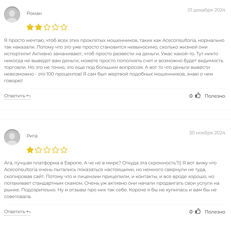 Aceconsultoria отзывы людей