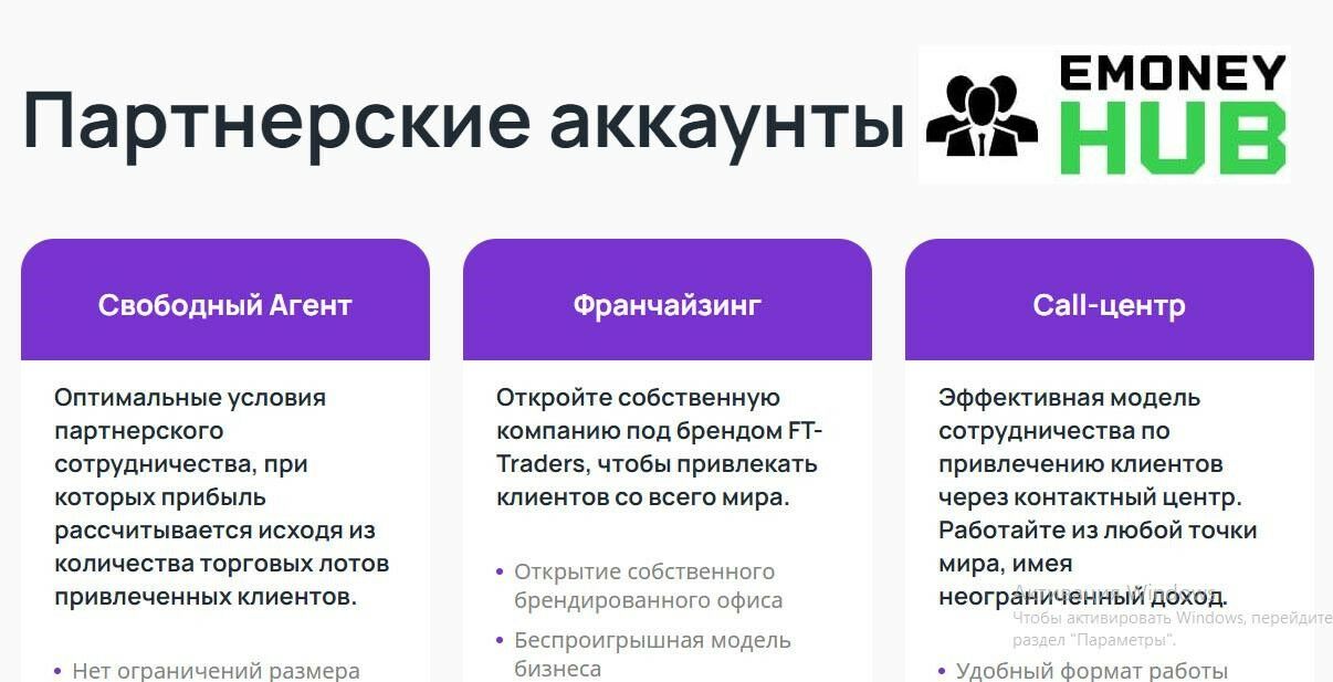 Партнерские аккаунты FT-Traders