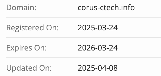 CORUS / Corusctech домен
