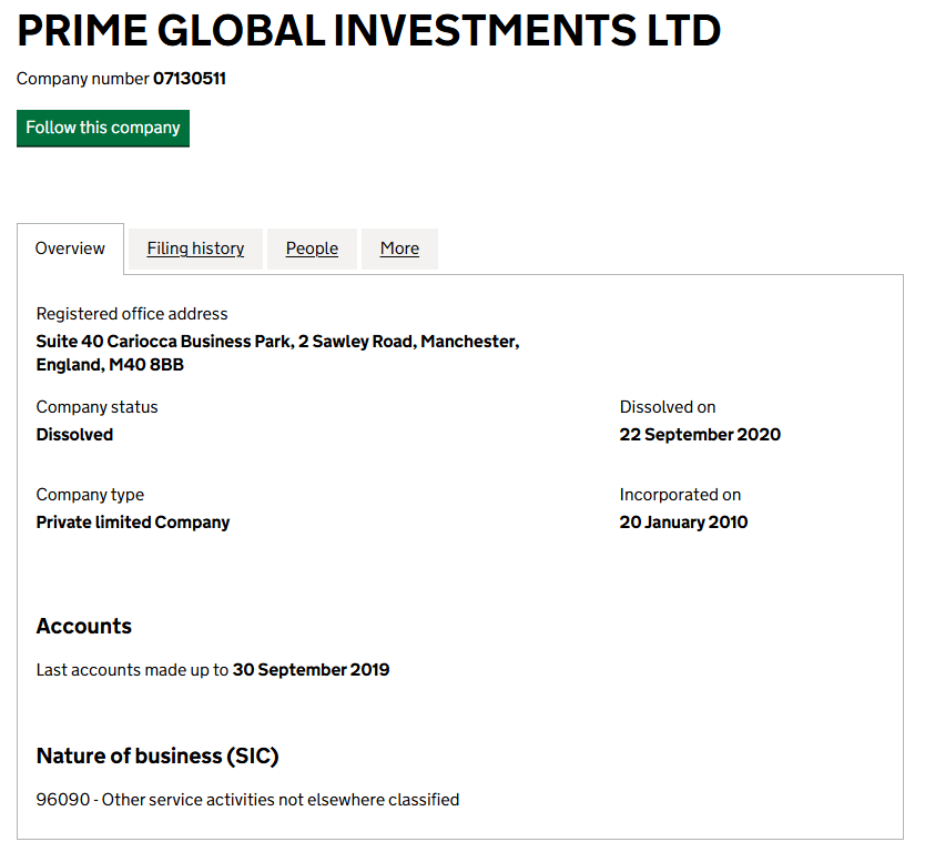обзор проекта PrimeGlobalInvestment