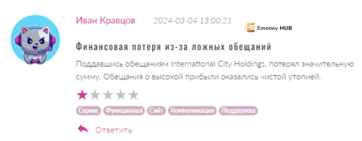 International City Holdings отзывы