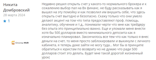 Кидалово VX Finance отзывы