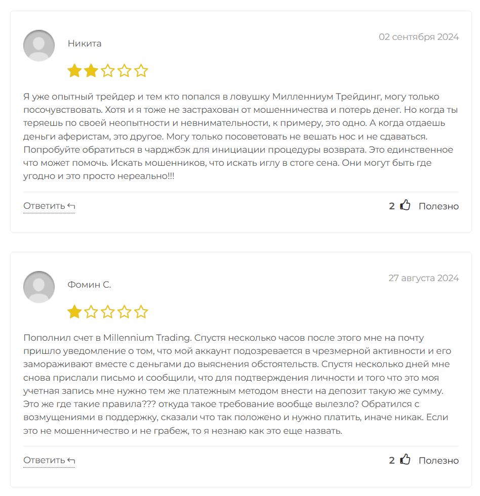 отзывы о Millenium Trading Group