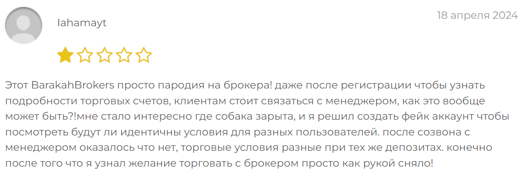 Barakah Brokers негативный отзыв