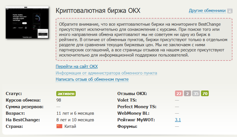 информация о OKX