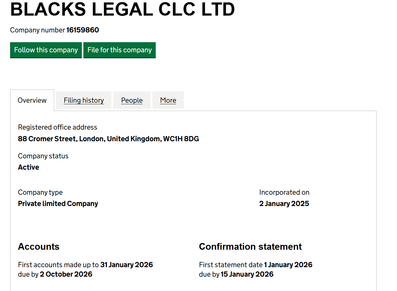 информация о Blacks Legal