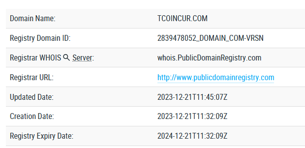 Tcoincur проверка домена