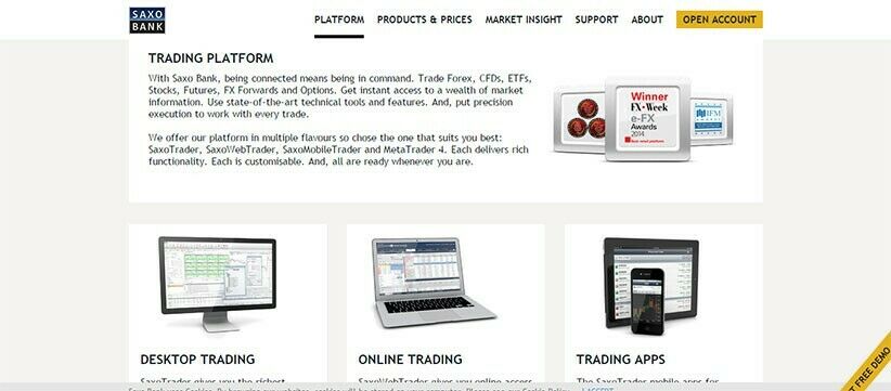Торговая платформа Saxo Bank