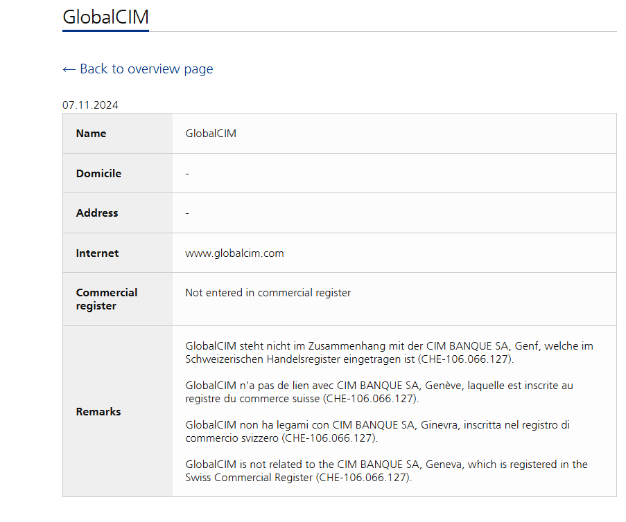 информация о CIM Bank