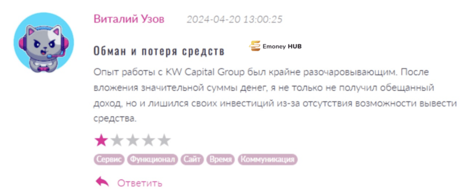 KW Capital Group отзывы клиентов 
