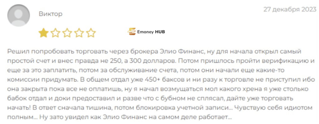 Eliofinance отзыв