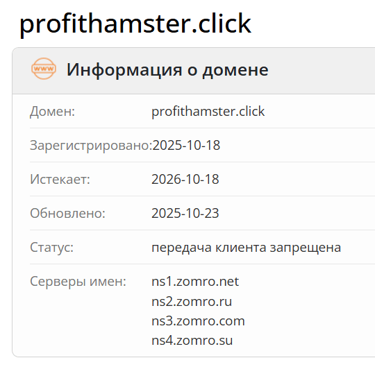 домен ProfitHAMSTER