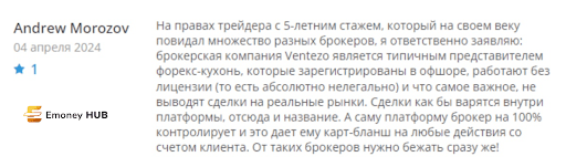 Брокер Ventezo (Вентезо) развод