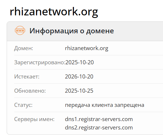 Rhiza Network домен