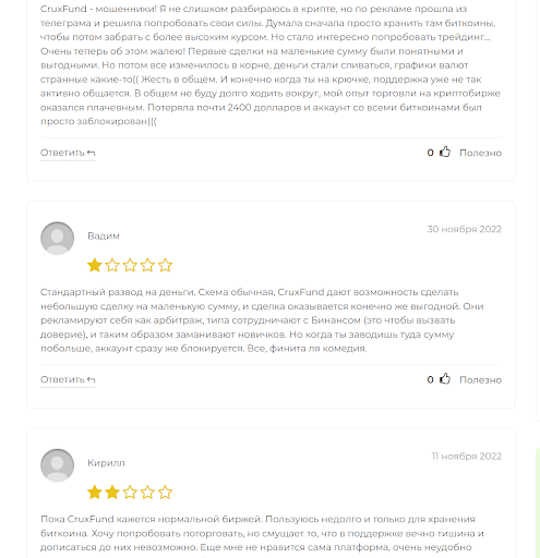 Отзывы о CruxFund 