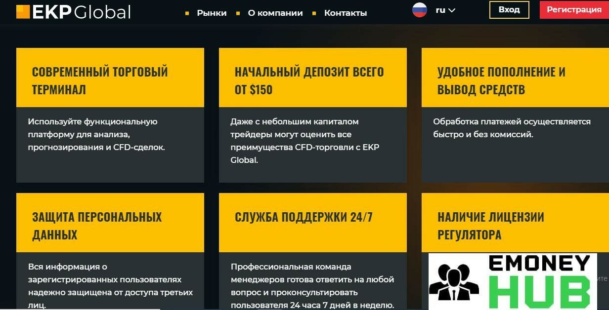 EKP Global депозит и условия