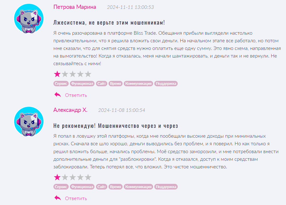 BlissTrade отзывы