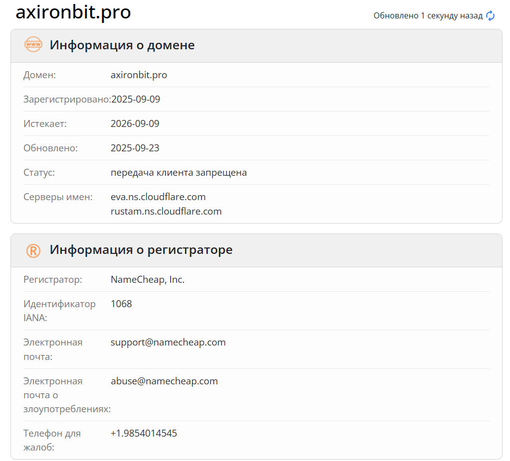 Axiron Bit домен