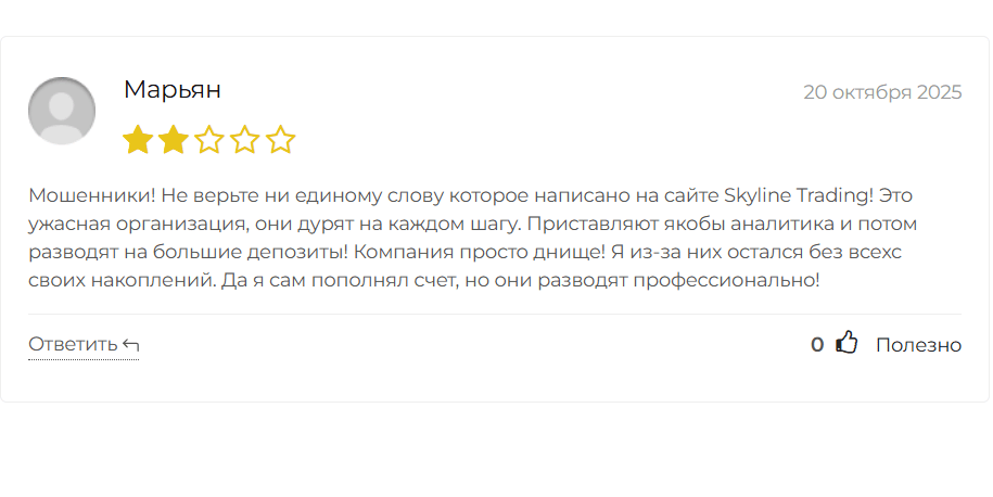 отзыв о Skyline Trading