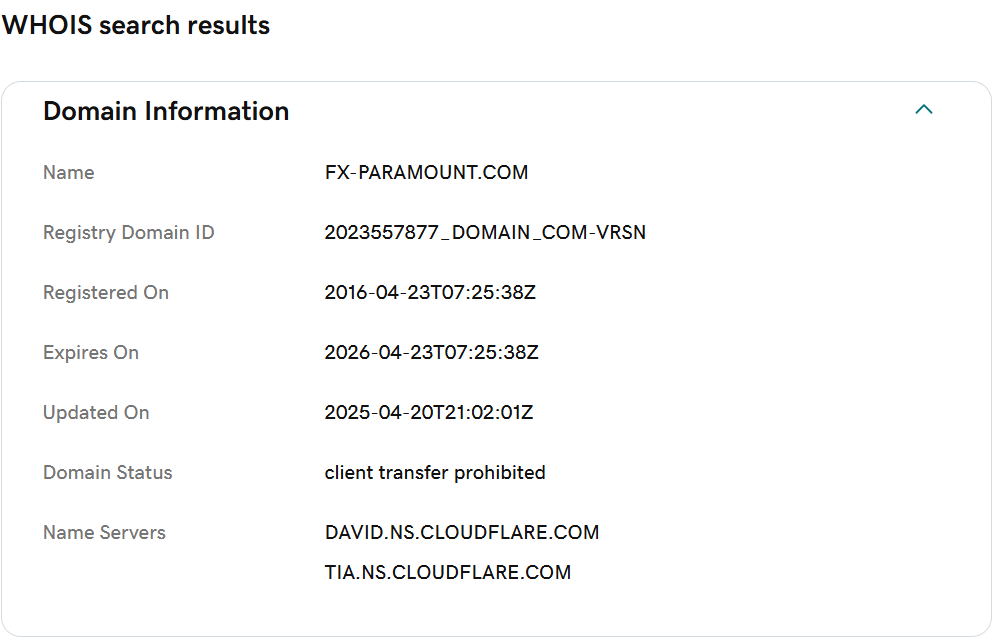 Paramount Markets Ltd домен
