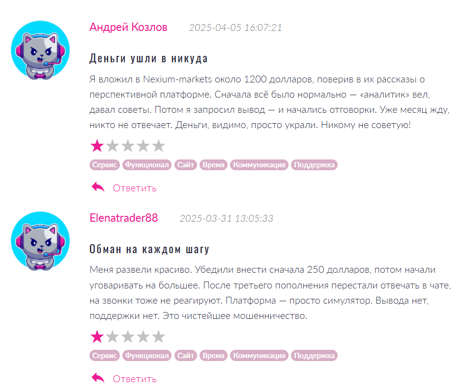 Nexium Markets отзывы
