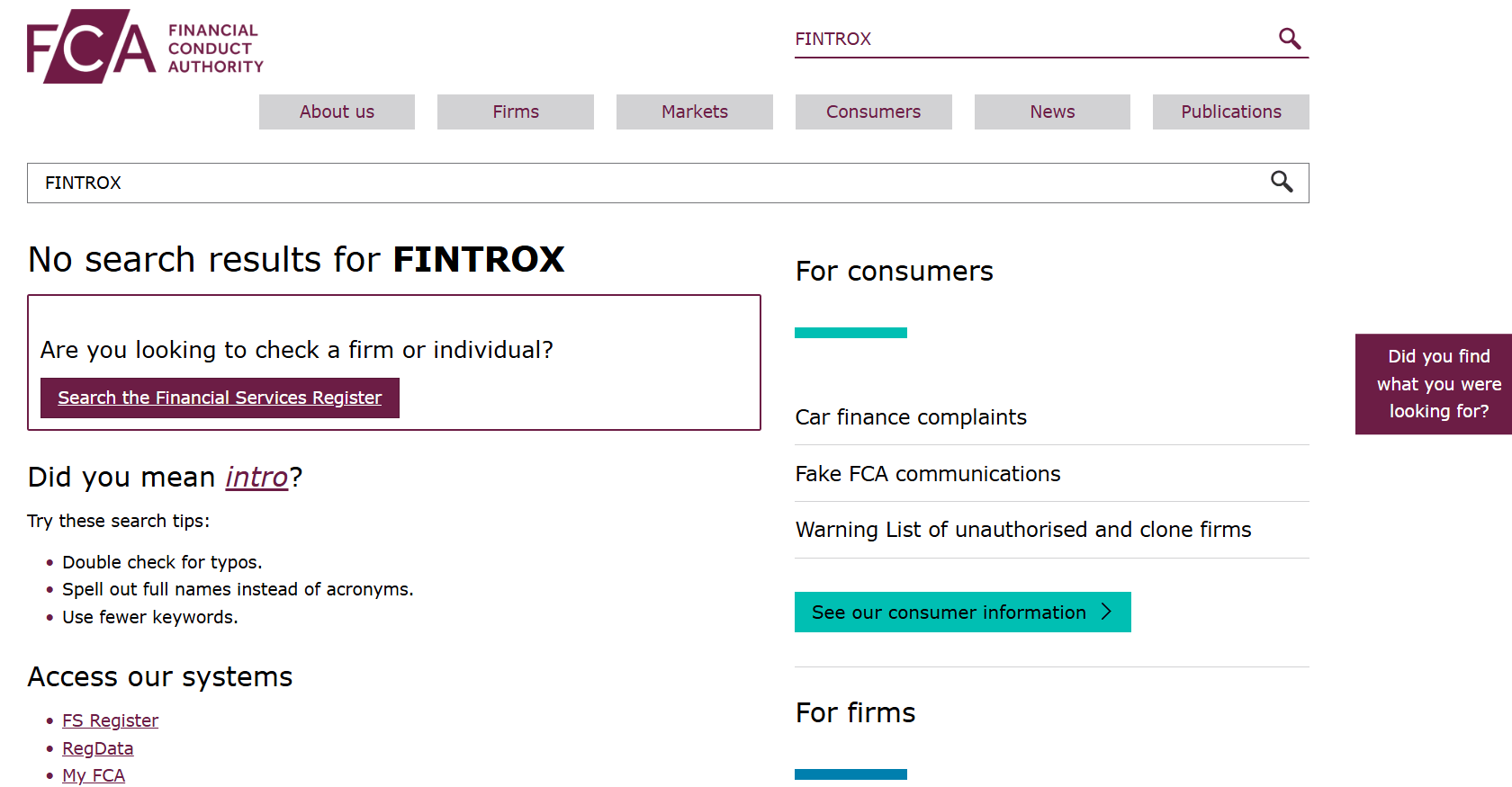 информация о FINTROX