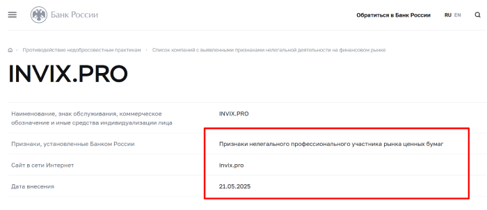 Invix лохотрон