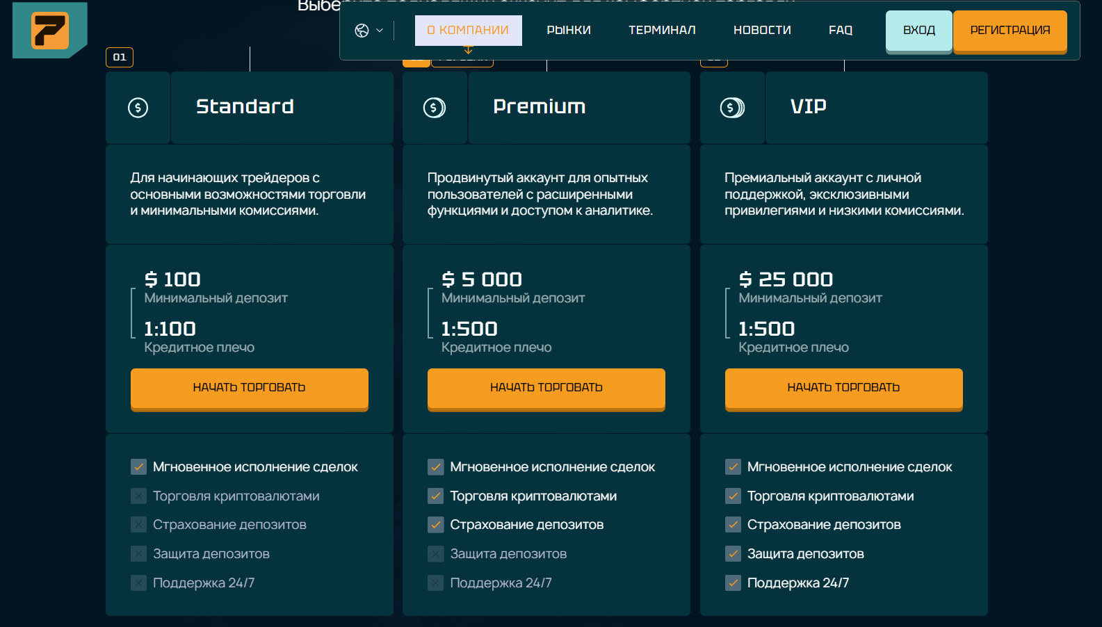 Priltharx типы счетов