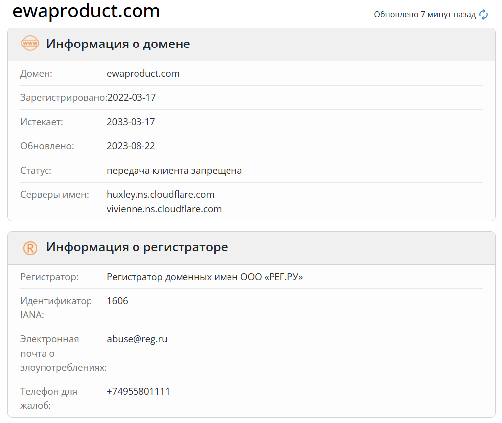 EWA PRODUCT домен