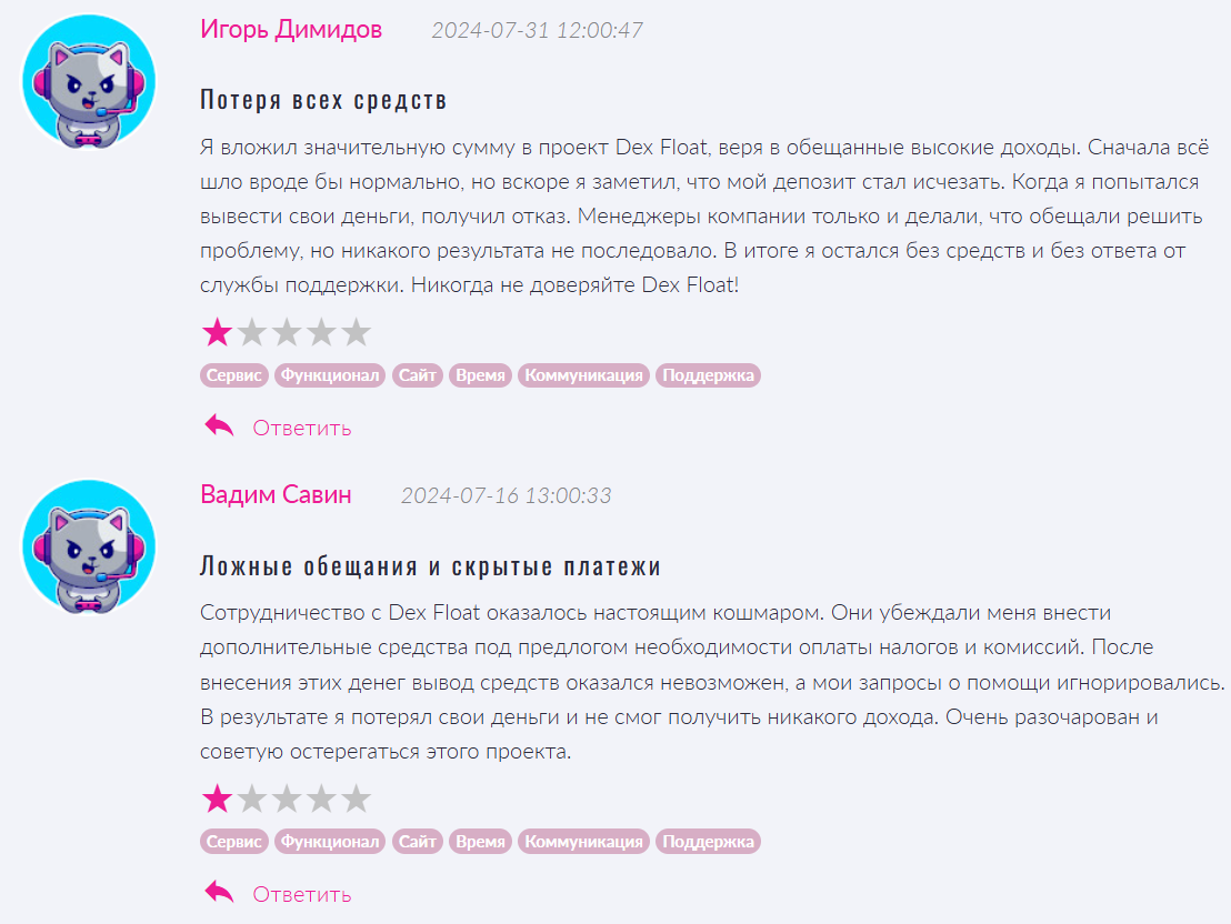 Dex Float отзывы