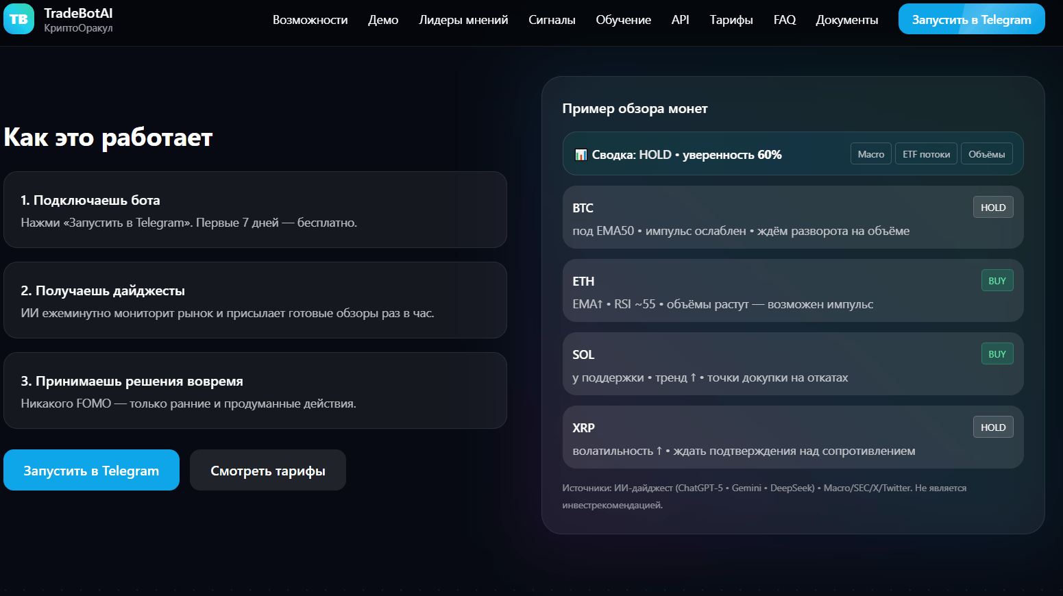 информация о Trade Bot AI