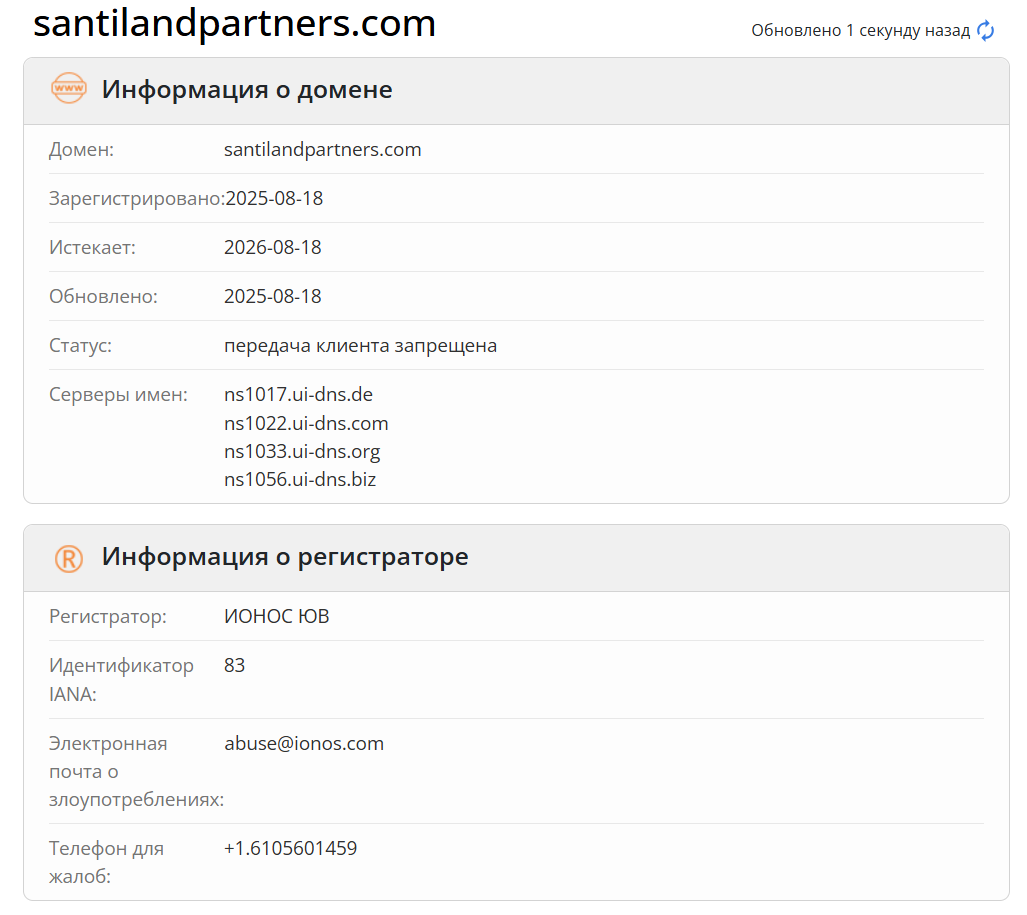 Santi Land Partners домен