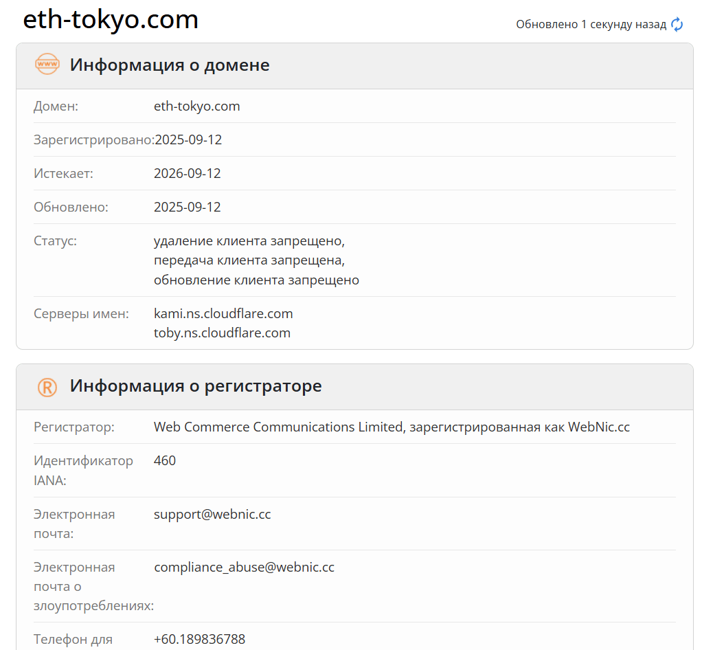 проверка домена ETH Tokyo