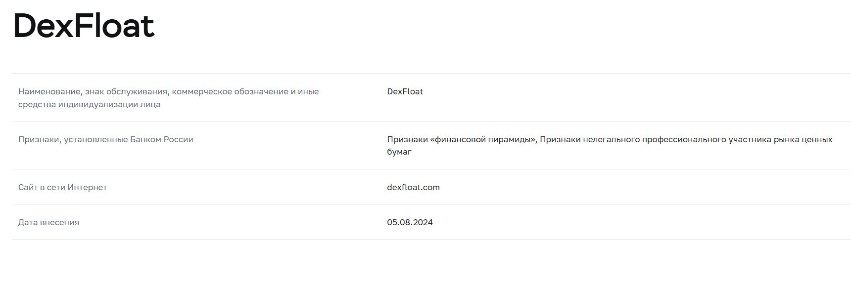 Dex Float обзор