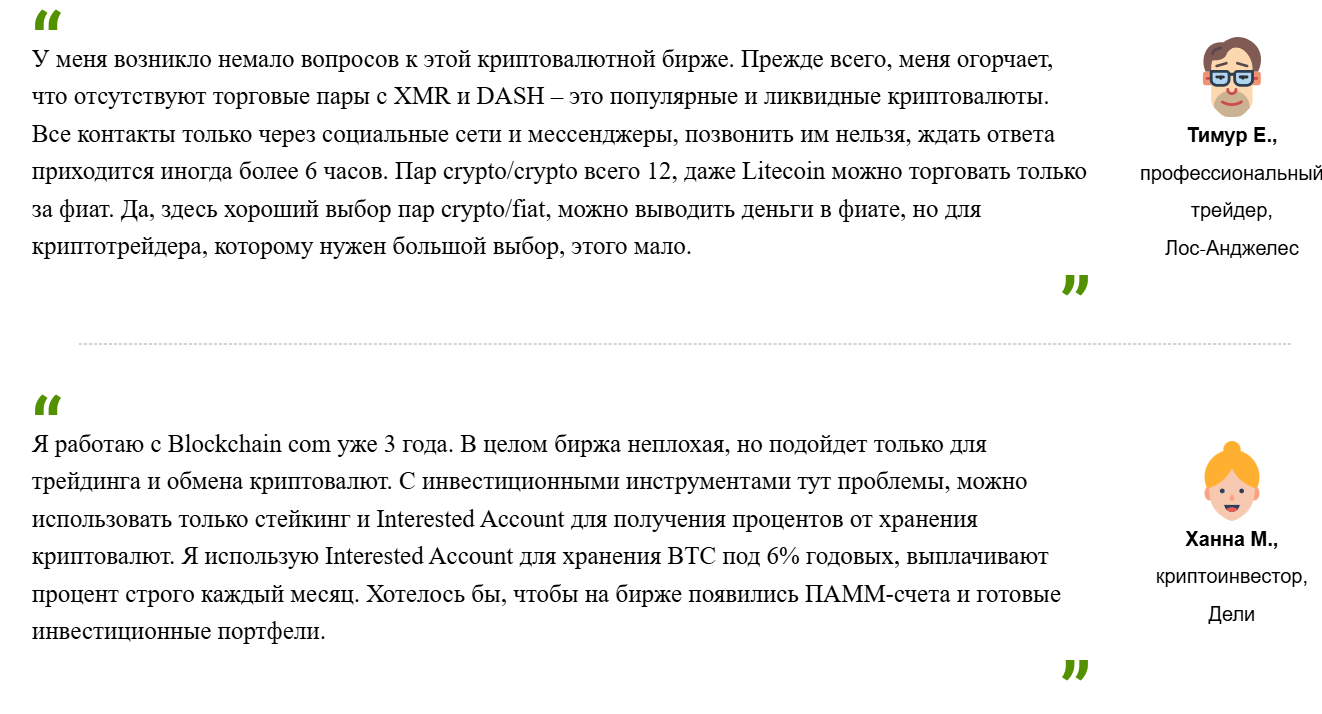 отзывы людей о Blockchain